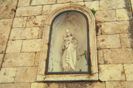 Madonna Del Sacro Cuore Di Gesù Statua In Marmo Edicola In  Villino Sterbini, Ora Genovesi Paletti Via XX Settembre N. 64